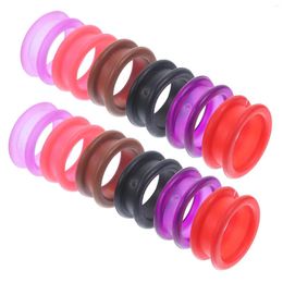 Dog Apparel 12 Pcs Silicone Ring Rings Scissors Finger Grips Pet Accessories Pets Grooming Cover Cosmetology Supplies Hairdressing Small