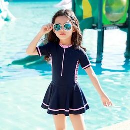 set Summer 18 years girls fashion patchwork Peplum Swimwear Kids casual long sleeve and short sleeve bathing suit