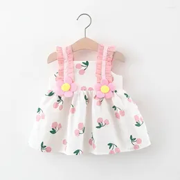 Girl Dresses Girls Baby Suspender Plaid Dress 2023 Summer Princess Korean Fashion Casual Cute 0-3 Years Old Sweet Dressess Frocks