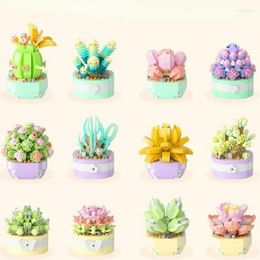 Decorative Flowers 3D Bouquet Building Blocks Toys For Girls Blossom Bonsai Model Home Decoration Children's Assembly Bricks Girl Gift