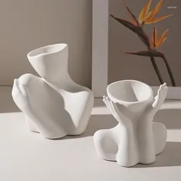 Vases Nordic Ins Ceramic Abstract Human Body Vase Living Room Bedroom Tabletop Flower Arrangement Art Home Decoration Accessories