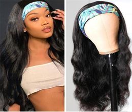 18 Inch Kinky Curly Headband Wigs Brazilian Scarf Human For Black Women No Glue Sew In14926759