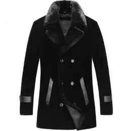 BATMO arrival winter jackets men male mink fur collar parkas coat trench coat Size S-4XL LSY0800087 231226
