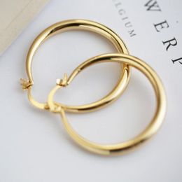 U7 Big Earrings New Trendy Stainless Steel18K Real Gold Plated Fashion Jewellery Round Large Size Hoop Earrings for Women7893094