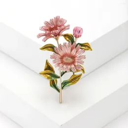 Brooches Daisy Bouquet Enamel Metal Plant Flowers Weddings Banquet Pins For Women And Men Clothing Suit Coat Accesories Gifts