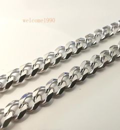 1832 inch choose lenght whole 5pcs silver 45MM WIDE stainless steel curb link chain necklace for women mens gifts shiny smoo6053014