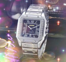 Crime Premium Mens Square Line Skeleton Dial Case Watches Quartz Movement Male Time Clock Full Stainless Steel Band All the Crime Cool President Wristwatch Gifts