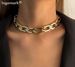 Chains Acrylic Chain Necklace Bohemian Summer U Link Choker Pendant For Women Chunky Thick Cuban Curb Jewellery Gift 20211609085