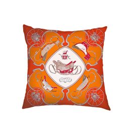 Top Quality Nordic Orange Ins Style Pillow Cover Modern Minimalist Bedroom Throw Pillowcase Car Cushion Backrest