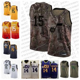 Custom Mens women youth kids Utah''Jazz''14 Jeff Hornacek 15 Derrick Favours Green Camo black white Basketball throwback Jersey