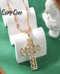 Cring Coco Big Pendant Jewelry Hawaiian Flower Gold Bead Chain Pendants Hawaiian Polynesian Necklace for Women Men 2207154843555
