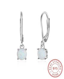Fashion S925 Hook Earring Opal Gemstone Chandelier pure 925 sterling silver jewelry Women Jewellery Gift Factory Direct Earrings6571422