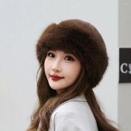 Berets Women Winter Hat Cold-proof For Stylish Women's Hats Fashionable Solid Colour Elegant Warm Cold Autumn