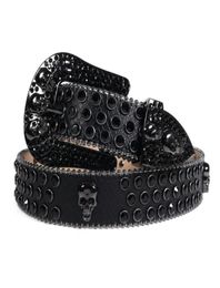 Belts Rhinestones Belt Western Black Skull Diamond For Women Men Fashion Pin Buckle Cool Cowboy Jeans Ceinture Femme298E2231956