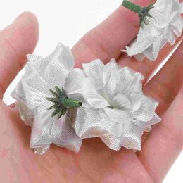 Decorative Flowers 50pcs Rose Flower Artificial For Hat Clothes Embellishment ( Silver ) Black Roses