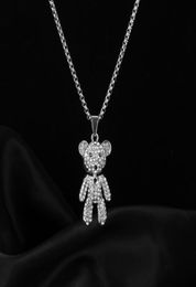 2021 New Full Diamond Bear Necklace Hip Hop Pendant for Men and Women Jewellery Gift4434515