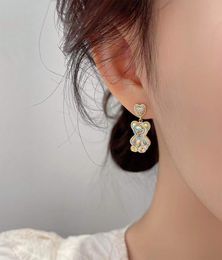New designed Korean ins style cute bear love stud earrings female 2022 new trendy fashion allmatch temperament earrings8800290