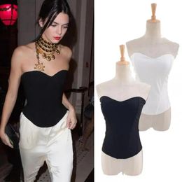 Shirts Women Off Shoulder Tube Tops Solid Bustier Sexy Vintage Sleeveless White Black Female Tops Blouse Strapless Corset Ladies Shirts