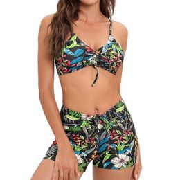 Wear Print Large Swimsuits Women's Plus Size Swimwear Sports Tankini Set Beach Wear TwoPiece Bathing Suit Pool Female Swimming Suits