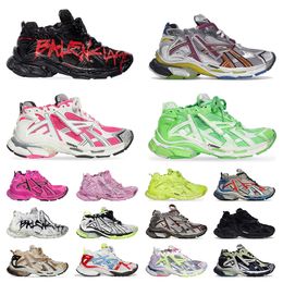 Track Runners 7 Womens Mens Designer Shoes Graffiti Black White Pink Belenciaga Colorful Belanciaga Platform Shoe Sneakers Trainers Balencaigaes Shoes