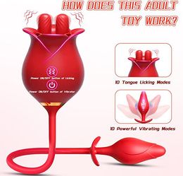 Rose female masturbator, tongue licking, vestibular vibrator, clitoral massage, vibration, egg jumping adult sexual products