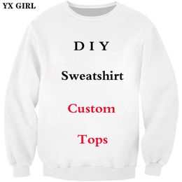 YX GIRL Diy Custom Design Mens Womens casual Sweatshirt 3D Print hoodies Drop Wholesalers Suppliers For Drop Shipper 231226