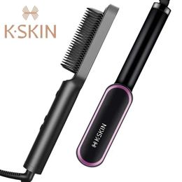 Straighteners Kskin Hair Straightener Comb Hair Iron Straightening Brush Heating Comb Flat Iron Curler Smoothing Brush Electric Comb