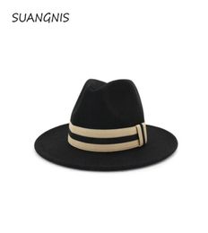 New 2020 Winter Wool Fedora Hat For Women Felt Cap Wide Brim Ladies Trilby Hat Men Panama Party Formal Top Hat51727037978730