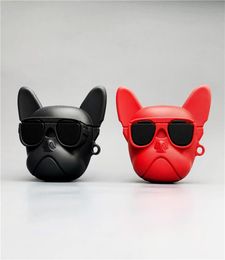 Protective Case for AirPods 123 Bluetooth Headset Cover for AirPods Fashion Cartoon Sunglasses Bulldog Pattern dog Storage Box 24437850
