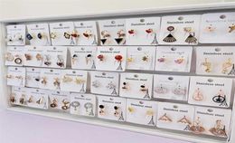 20 Pairs Lot Whole Stainless Steel Stud Earrings Designs For Girls and Women 210610324c8052659