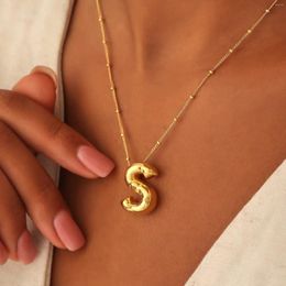 Pendant Necklaces Custom Name Necklace A-Z Balloon Letter Personalized 26 Bubble Initial Alphabets O Chain Choker Jewelry For Men Women