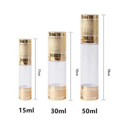 Luxury vacuum Airless Pump Bottle Black 10ml 15ml 30ml 50ml cosmetic packaging empty Bottles For Skin Care Moisturiser Lotion Cosmetics Dispensing bottle