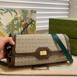 Designer -Crossbody Bag Flap Messenger Bags Red Green Strap Twist Lock Fashion Letters Zipper Pocket Women Handbags Purse