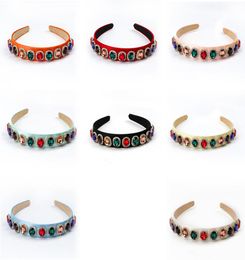 Colourful Rhinestone Jewel Hairband For Women Girls Satin Wide Headband Hair Bands Hoop Wedding Party Hair Accessories7243501