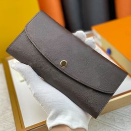 New style Luxurys wallet woman long wallet women purse original box High quality wallet 60136 Gold buckle multi-color wallet fashion Designer Credit card package