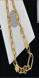 Designed Womens Thick Chain Choker Necklaces Bangle Sets Greece Meander Banshee Portrait Pattern Bracelets Designer Jewellery Sets BER0041511249