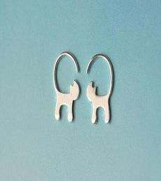 Long Tail Cat Stud Earrings for Women Fashion Animal Jewellery 925 Sterling Silver Nice Gift Simple Cartoon Cats Studs1298531