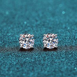 BOEYCJR 925 Classic Silver 0 5 1 1 5ct F color VVS Fine Jewelry Diamond Stud Earring With certificate for Women Gift 210609183G