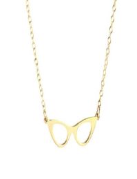 Cat Eye Glasses Frame pendant Necklace Simple Geometric Reading Book Lover Eyeglasses Chain Necklaces for Women Party Hipster Gift7718727