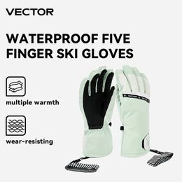 3 M Cotton Thick Men Women Mittens Ski Gloves Snowboard Snow Winter Sports Warm Waterproof Windproof Skiing Faux Leather 231225