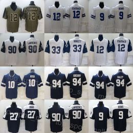 Men Football 90 DeMarcus Lawrence Jerseys 9 KaVontae Turpin 12 Roger Staubach 33 Tony Dorsett 10 Cooper Rush 27 Jayron Kearse Thanksgiving Salute To Service Uniform