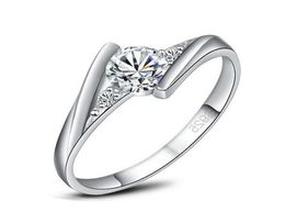 beautiful princess jewelry plating S925 Sterling Silver crystal diamond ring zircon Wedding ring size US67897807262
