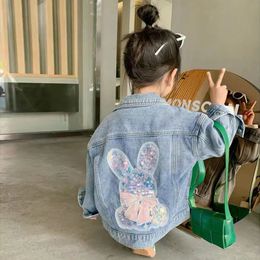 Girls Denim Jackets Fashion Kids Outerwear Baby Girls Clothes Long Sleeve Denim Jacket For 2-10 Year Teens Girls Denim Coats 231225