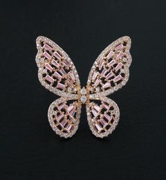 Pins Brooches ERLUER Butterfly Brooch For Women Girls Inlaid Zircon Crystal Highgrade Christmas Jewellery Lapel Pin Thorn Needle M2487781