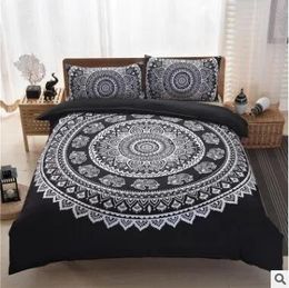 sets Bohemia Bedding Sets 2021 New King Size Peacocks Elephant Printed Bedding Sets Geometric Quilt Cover Pillow Case Pillow Slip Sets