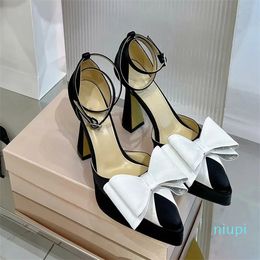 Love Diamond Dress Shoes Bowtie Designer platform Heel Slingbacks 12.5cm High Heeled Rome Sandal image