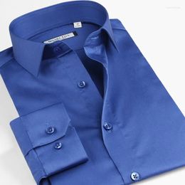 Men's Dress Shirts Plus Size XS-5XL 6XL Cotton Mens Commercial Male Long Sleeve Slim Fit Clothing SFL4A47