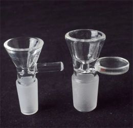 DHL 14mm Male Glass Bowl Handle 18mm Hookah 2 Types of Funnel Joint Downstem Smoking Accessories Pipe Bong Oil Dab Rigs BJ