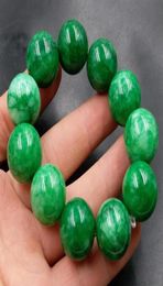 100 real green jade jadeite bracelet 7A Emerald Hand carved pattern flower jade bangle green bangles beads bracelets7390110