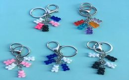 Gummy Bear Keychain Flatback Resin Pendant Charms Colourful Handbag Keyring For Women Men Fashion Animal Key Chain Holder4674474